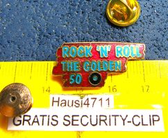 ROCK `N`ROLL THE GOLDEN 50's VINYL-LP SCHMUCK-PIN MUSIC GOLD